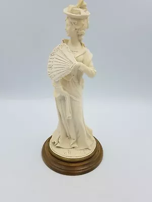 Vintage Bruno Merli Italy Capodimonte Edwardian Lady W/fan 12  Figurine Signed  • £31.99