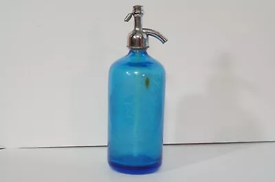 Zion Bottle Company Seltzer Bottle Blue Glass Vintage New York • $45