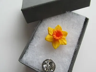 Handmade Golden Yellow Spring Daffodil Brooch Tie Lapel Tac Marie Curie Charity • £4.25