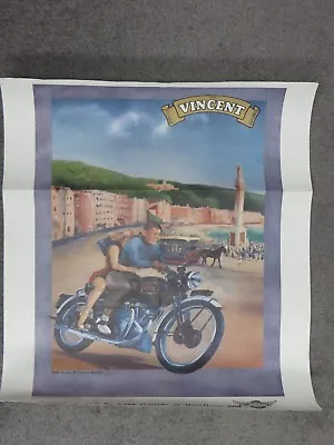 Domi Racer Vintage Poster 1949 Vincent Series B Rapide Garage Man Cave  • $10