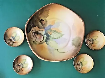 Antique NORITAKE NUT BOWL Set Of 5 DISHES Hand Painted NIPPON Morimura Art Deco • $39.99