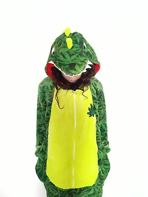 Pajamas For Adults Stoner Dino One Piece Unisex Jammies For Parties 4.11’ To 5'4 • £33.09