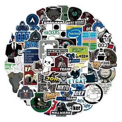 50 Pcs/Pack Hacker Sticker Kali Mr Robot Laptop Pentest Red Team Linux Computer • £9.99