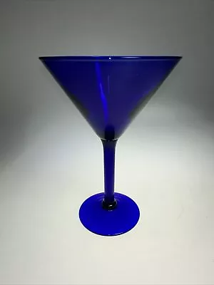 Vintage Cobalt Blue 7  Tall Stemmed Martini Glass EUC FREE SHIPPING • $19.99