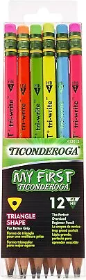 Ticonderoga My First Tri-Write Wood-Cased Pencils Neon Colors 12 Count... • $13.48