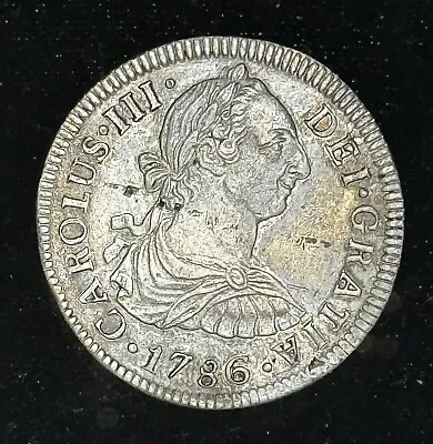 Mexico Spanish Colonial Charles IIII 2 Reales 1786 Mo-FM Nice  • $150