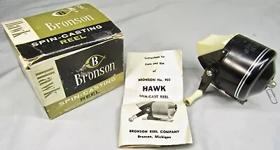 Bronson Hawk No. 903 Spin-Cast Reel Excellent With Box & Paper! • $9.99