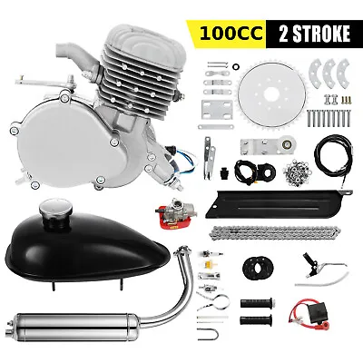 2023 2-Stroke 100cc Bicycle Motor Kit Bike Motorized Petrol Gas Engine Set • $104.95