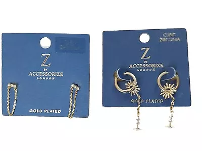 Accessorize Earrings Gold Plated 2 Pairs • £0.99