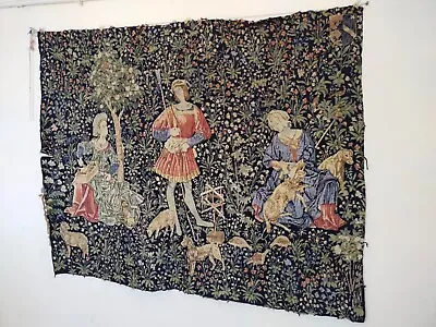 Antique Tapestries French Aubusson Hanging / Medieval Style Needle Point Item503 • $279