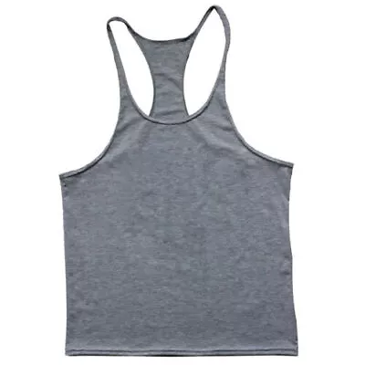 Men Muscle Workout Fitness Vest Tank Top Y Back Bodybuilding Stringer Shirt New • £8.79