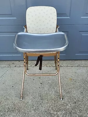 Vintage Cosco Folding High Chair Metal Tray Vinyl Seat Mid Century Modern Baby • $84.96