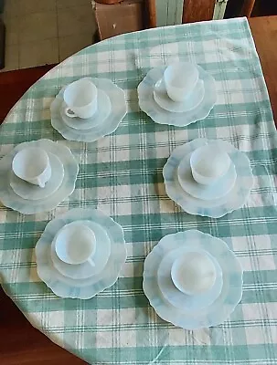 6 McBeth Evans Monax American Sweetheart  9  Luncheon Plates Cups & Saucers • $150