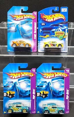 Hot Wheels Lot Of 4 Volkswagen New Beetle Cup (Team VW / Pop-Offs) • $20