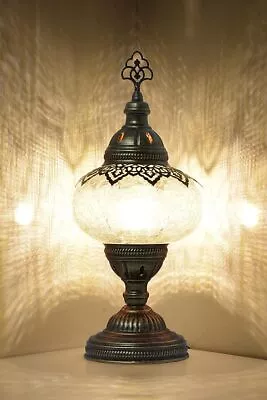Turkish Lamp Mosaic Table Lamp Antique Moroccan Decorative Glass Bohemian • $49.50