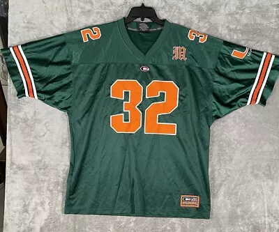 VTG University Miami Hurricanes #32 Stitched Colosseum Football Jersey Green XL • $34.99
