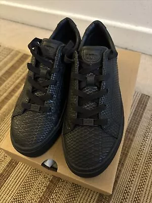 UGG Women Zilo Black Leather Sneakers US 10 / UK8 New • £25