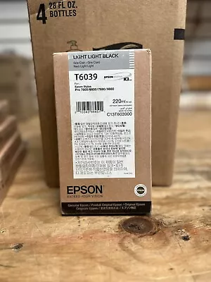 GENUINE EPSON T6039 LIGHT LIGHT BLACK 220ml INK STYLUS PRO 7880 9880 • $49.99