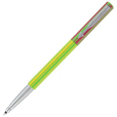 Parker Vector Green/Yellow/Red Striped Plastic/Metal Rollerball Pen • $5.99