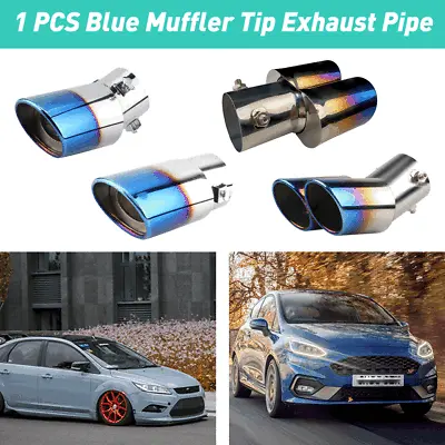 Car Rear Burnt Blue Muffler Tip Exhaust Pipe Tail Titanium 2.5  Auto Accessories • $14.24