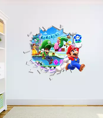 Mario Wonder Wall Art Sticker Game High Quality Bedroom Decal Print Boys • £8.99