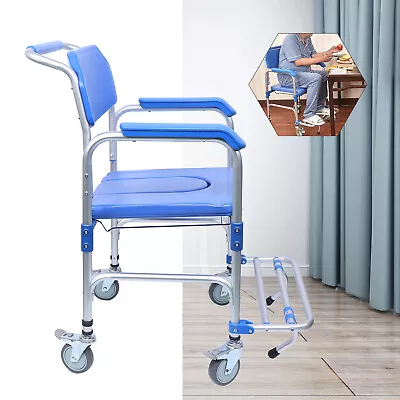 350LBS Mobility Medical Transport Rolling Shower Chair Commode Wheelchair Assist • $175