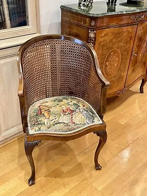 H&L EPSTEIN Side Occasional Lounge Library Dining Bucket Wicker CHAIR Antique • £350