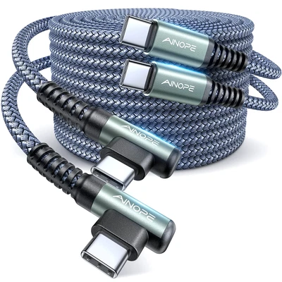 $18.72 • Buy USB C Cable To USB C 60W 3.1A, [2-Pack 6.6Ft] AINOPE Type C To Type C Cable Righ