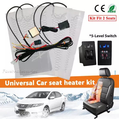 Universal Car Seat Heater Kit Carbon Fiber Seat Heating Pad With/5-Level Switch • $42.18