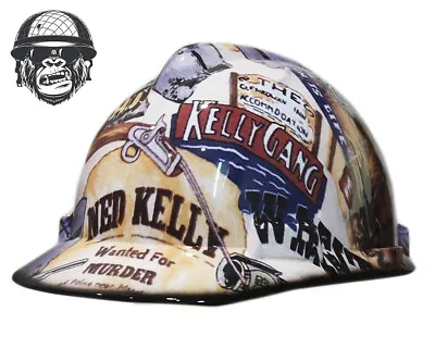 Custom Hydrographic Safety Hard Hat Mining Industrial - NED KELLY CAP • $70