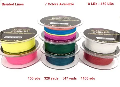 Lures Pro Fishing PE 4 Braided Spectra Fishing Line  8 10 15 20 30 40 50 Lb 60 7 • $47.99