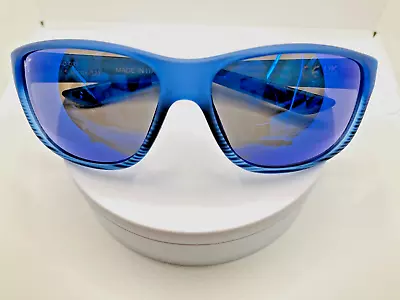 NEW Maui Jim KAIWI CHANNEL Blue Black Stripe Blue MirrorLens Sunglasses B840-03S • $209