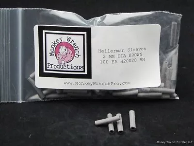 Hellerman Sleeves 2 Mm Diameter BROWN H20X20 Bag Of 100 • $11