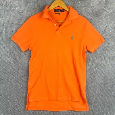 Polo Ralph Lauren Shirt Mens Medium Orange Small Pony Custom Short Sleeve • $24.95