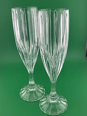 Set Of 2 Mikasa Park Lane Crystal Champagne Flutes • $25