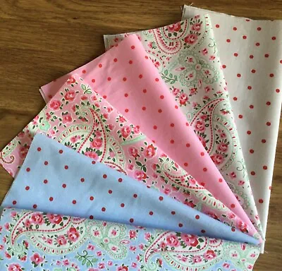 IKEA Rosali Fabric Bundle 6 * 25cm X 25cm Paisley & Spot New Cotton Fabric • £8.49