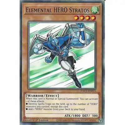 HAC1-EN015 Elemental HERO Stratos : Common Card : 1st Edition : YuGiOh TCG • £2.20