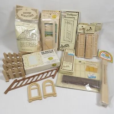 Vintage Dollhouse Accessories Lot Miniature House Wood Building Components • $100