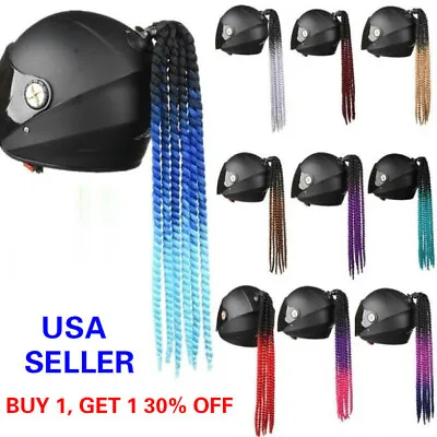 Gradient Ramp Helmet Braids / Ponytail Helmet Hair Pigtails For Motorcycle Bike • $12.99