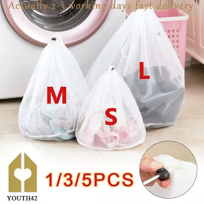 Washing Machine Mesh Net Bags Laundry Bag Large Thickened Wash Bags Reusable • £3.99