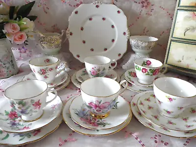 Vintage Mismatch 21 Piece Tea Set Good Makes Stunning Very Good Condition. • £40