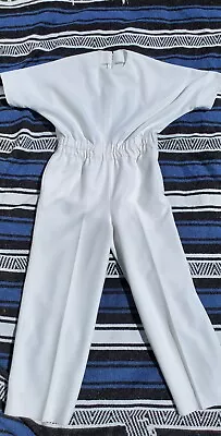 White Handmade 1970's Jumpsuit With Dolman Sleeves Vintage Disco Summer • $32