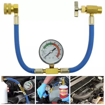 Refrigerant Charge Hose R134a Self-Sealing Recharge Hose With Gauge And Qr! • $23.42