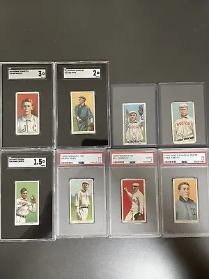 $500 • Buy Lot Of 8 Vintage 1909-1911 T206 Tobacco Baseball Cards - 6 Graded, 2 Raw
