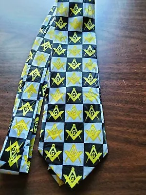 Brilliant Mason Masonic Blue Lodge Fraternal Men's Necktie New! #1 • $12.98