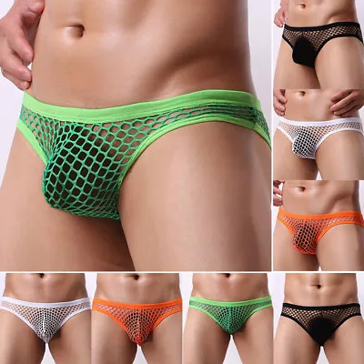 Men's Sexy Briefs Thong See-through Underwear Tanga Underpants Undies G-string  • £4.94