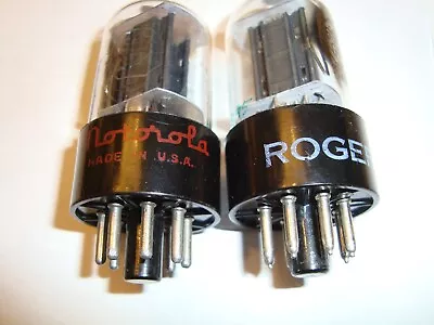 Pair Of 6SN7GTB Tubes Radiotron For Rogers  & Motorola Black Plate • $26