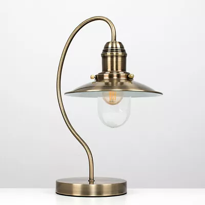 £33.29 • Buy MiniSun Table Lamp - Traditional Antique Brass Bedside Reading Light LED Bulb
