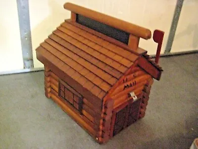 $150 • Buy Vintage Unique Hand Made All Wood Log Cabin   U.S. MAIL    Mailbox  Pick Up Only