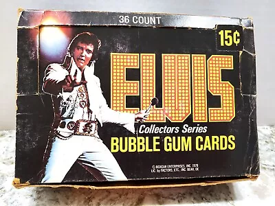 Elvis Bubble Gum Cards Boxcar Enterprises Vintage 1978 Full 36 Count Box • $55